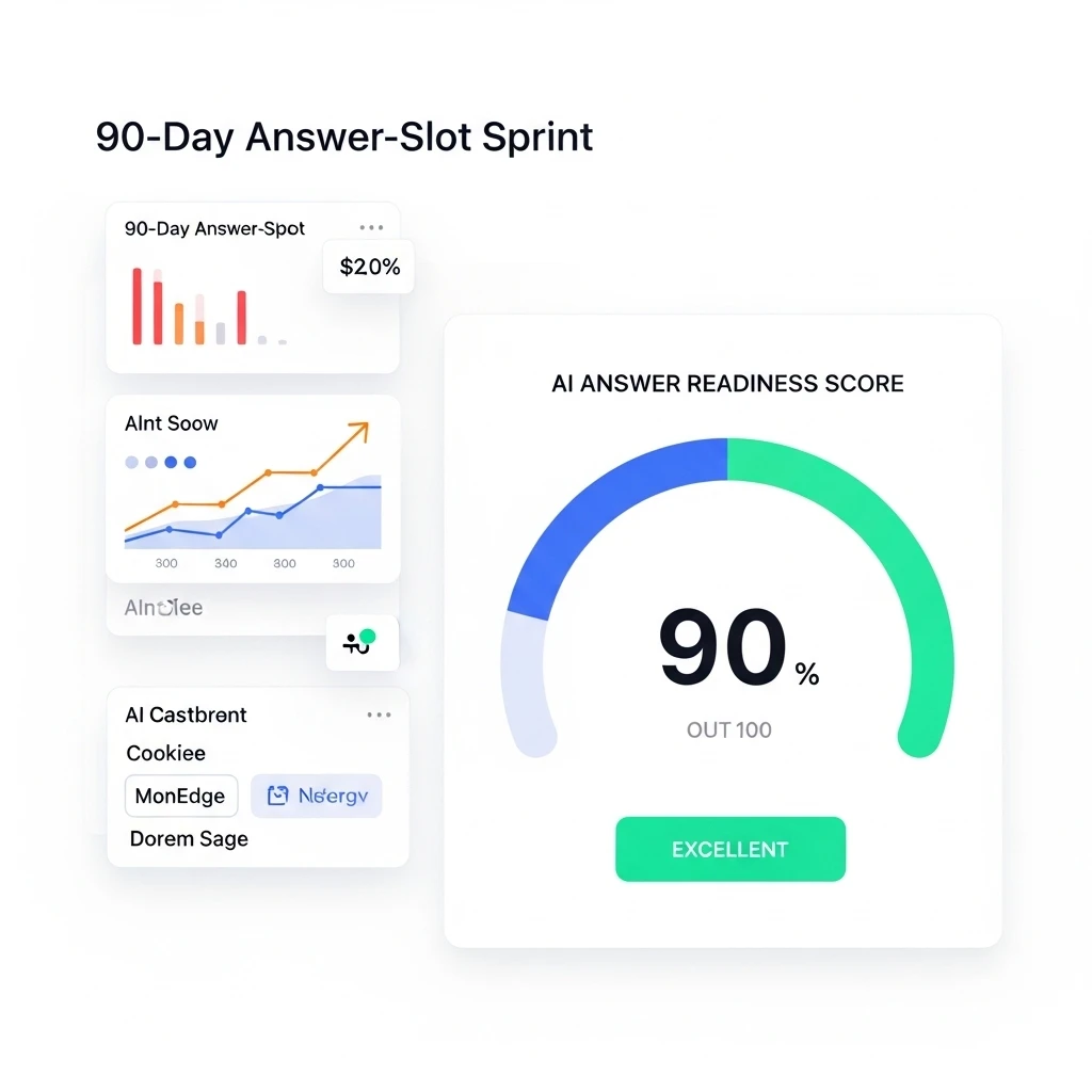 90-Day Sprint dashboard showing AI readiness score improvement and task progress