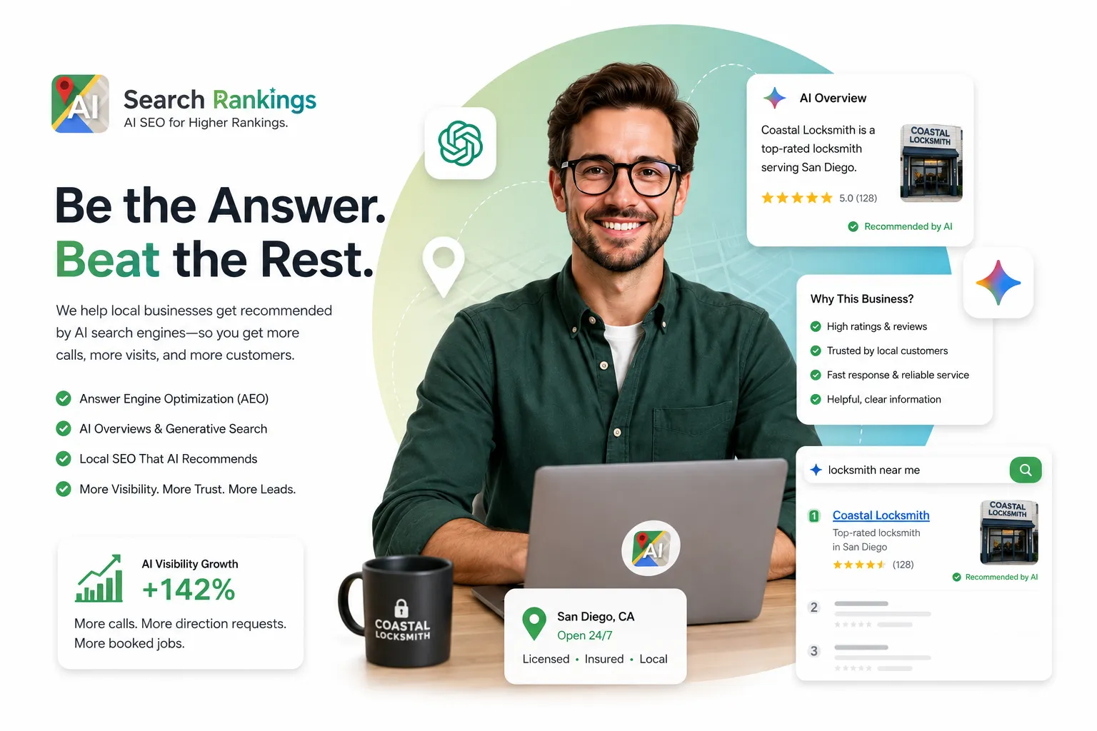 Answer Engine Optimization specialist conducting AI SEO visibility assessment