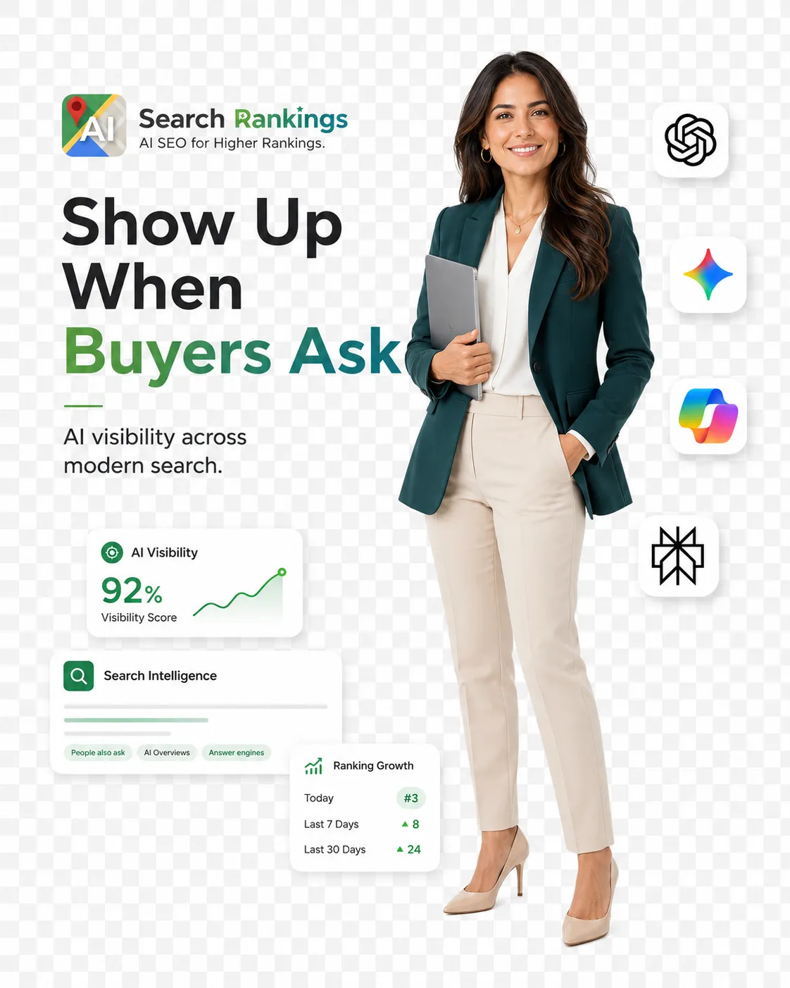 AI search engines optimization dashboard visual