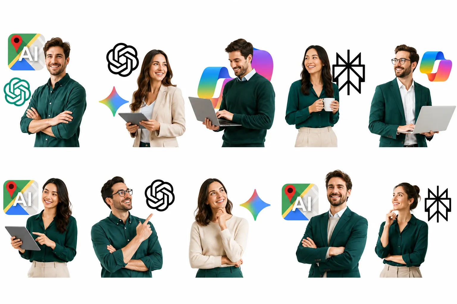 Business professionals using Microsoft 365 Copilot to research and recommend vendors during real work