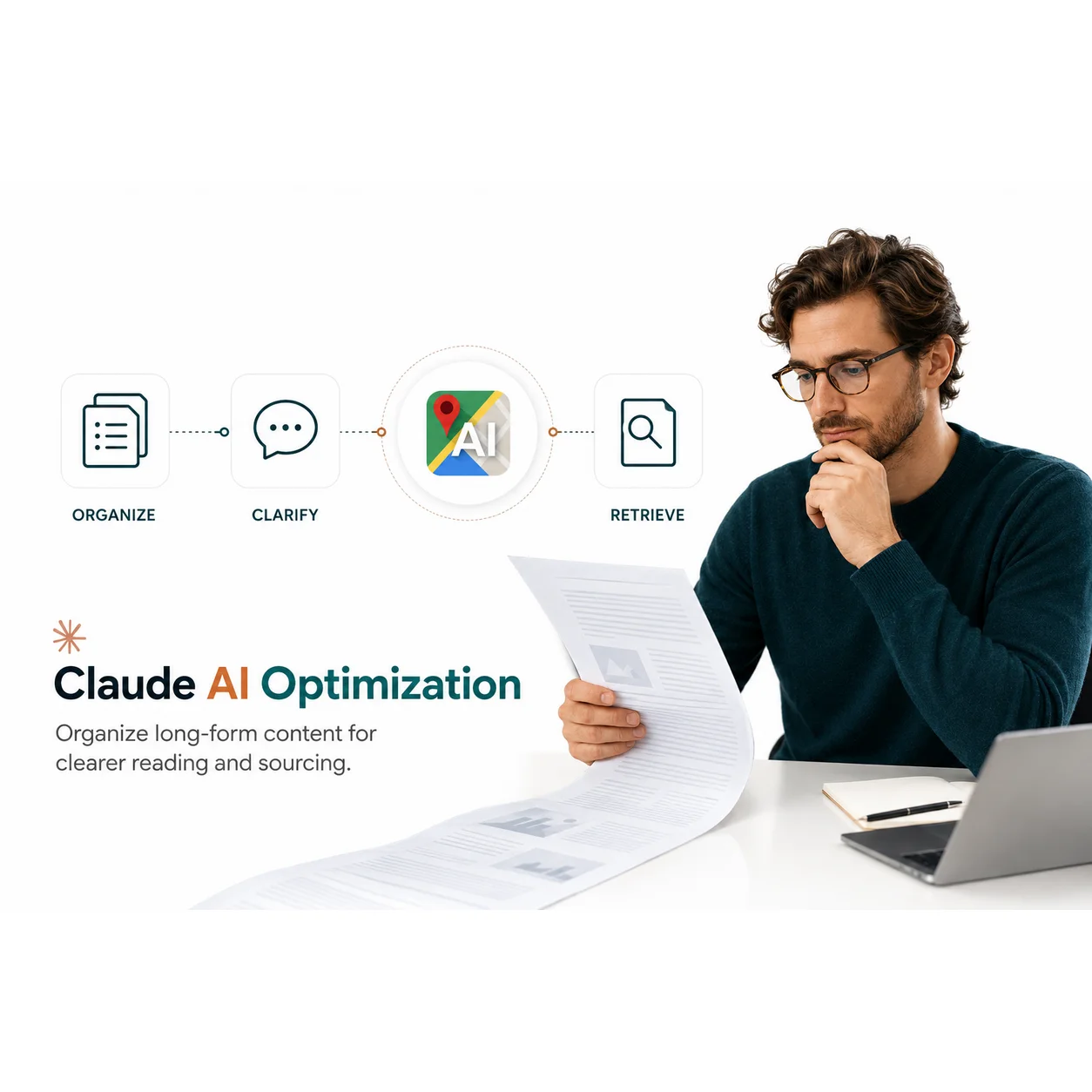 Document optimization workflow for accurate AI summarization of long form content