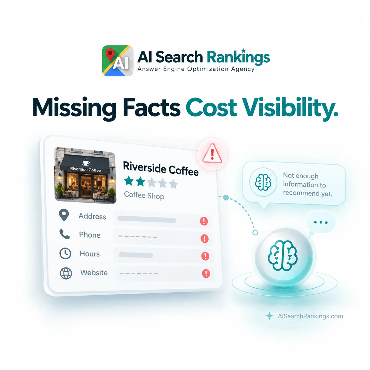 Illustration of a listing with missing and outdated details