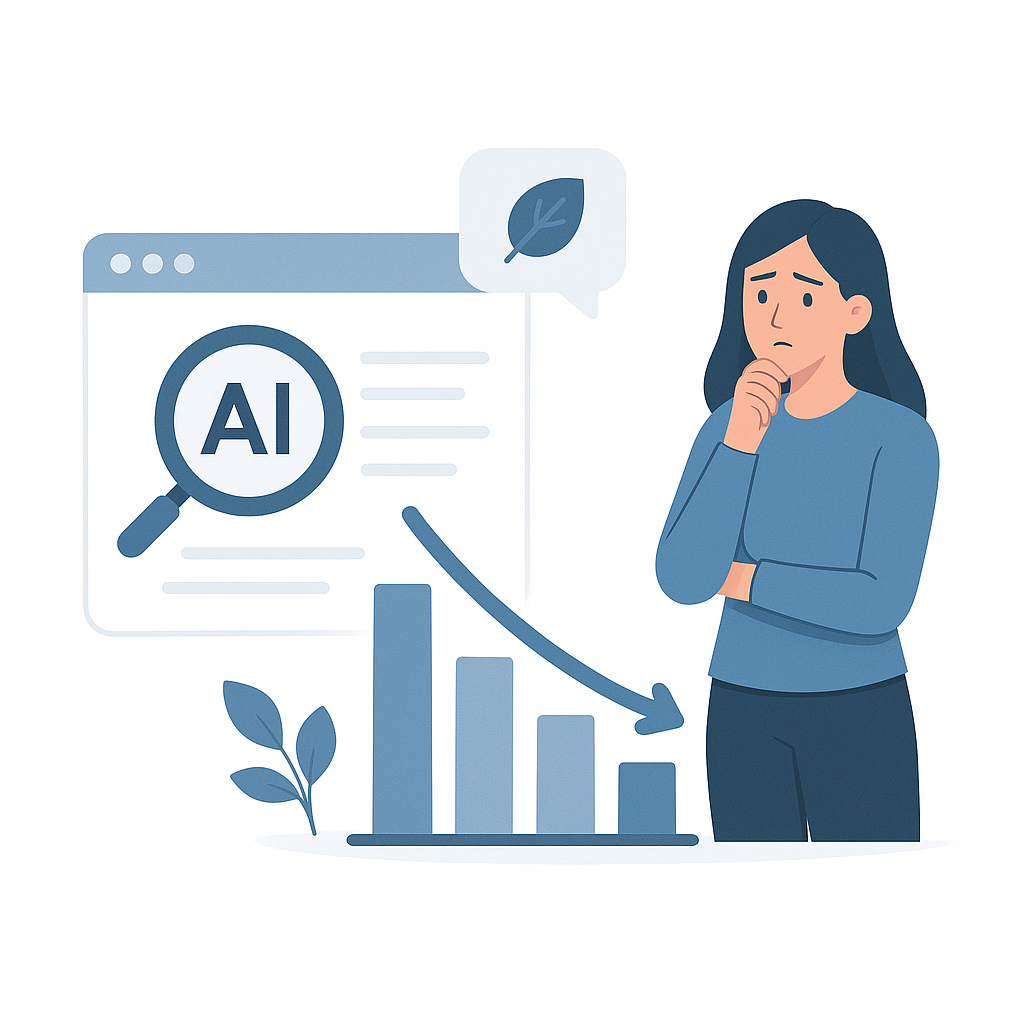 Declining organic traffic due to AI search results