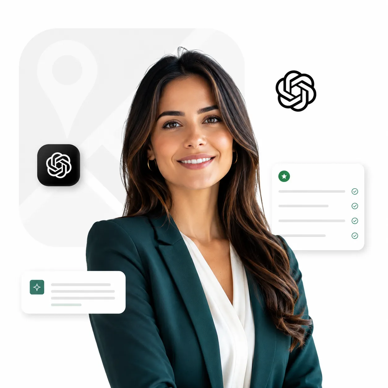 Agency account director reviewing client AI overview citations and monthly retainer growth stats