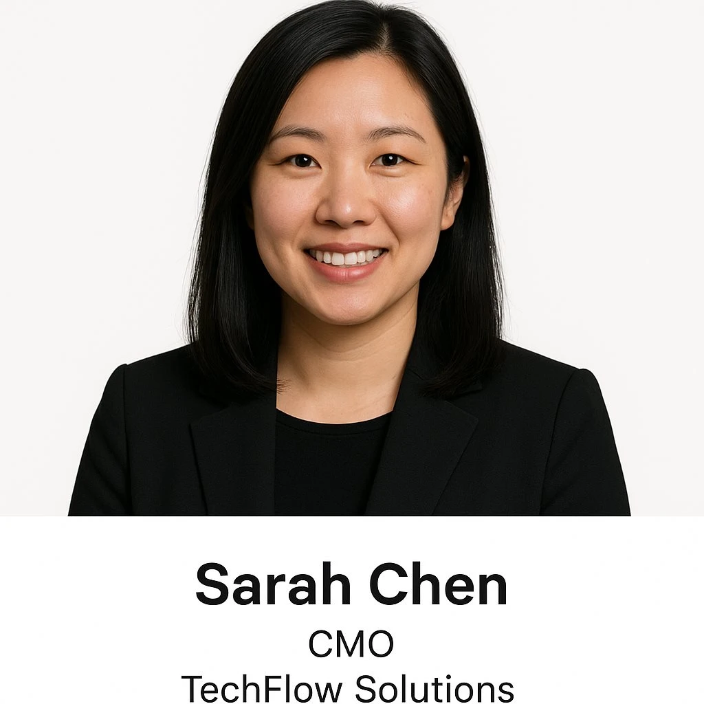 Sarah Chen, CMO at TechFlow Solutions
