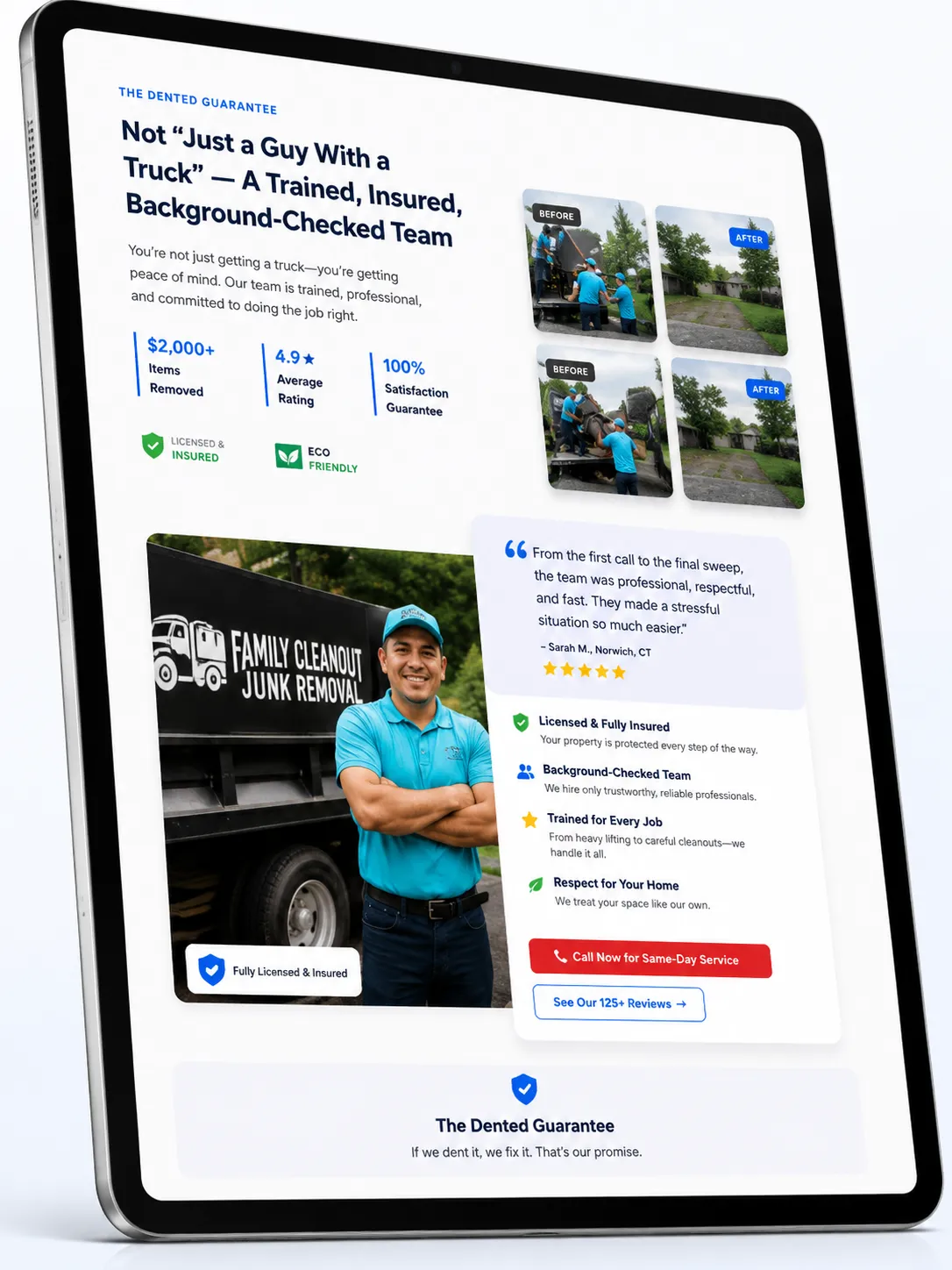 Tablet service page
