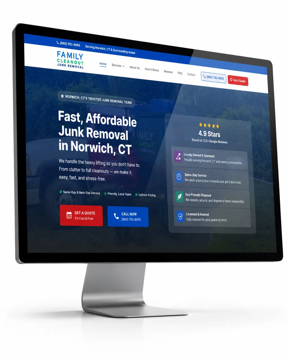 Dante's Junk Removal AI-optimized homepage — Norwich CT
