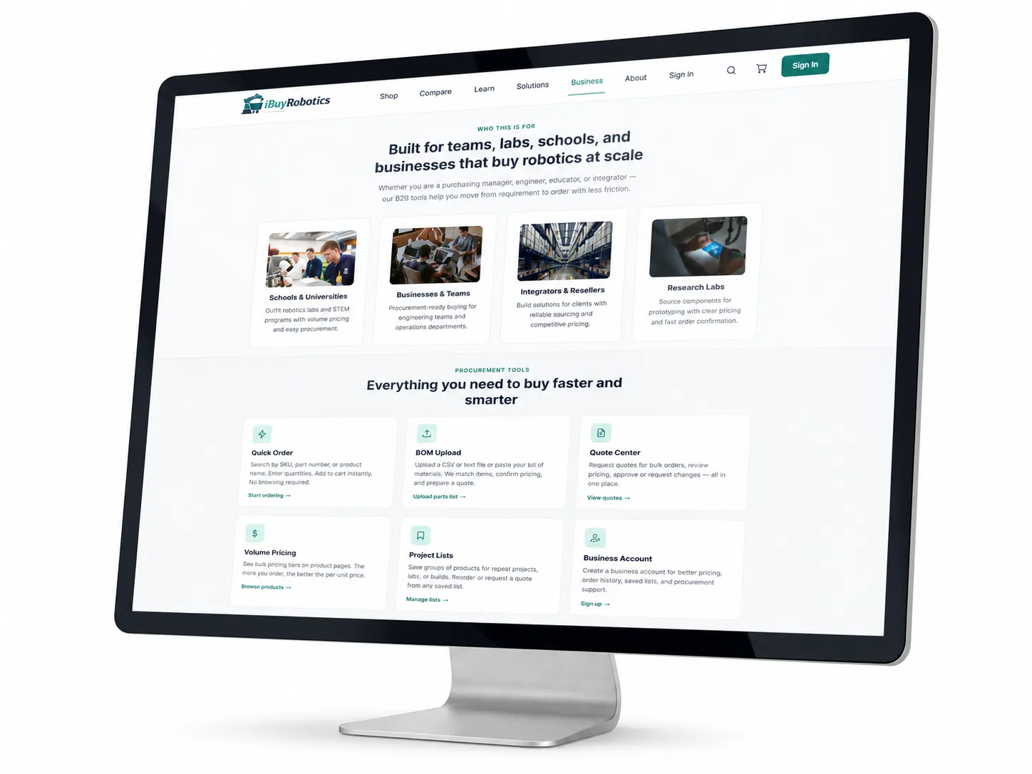 iBuyRobotics.com B2B procurement platform