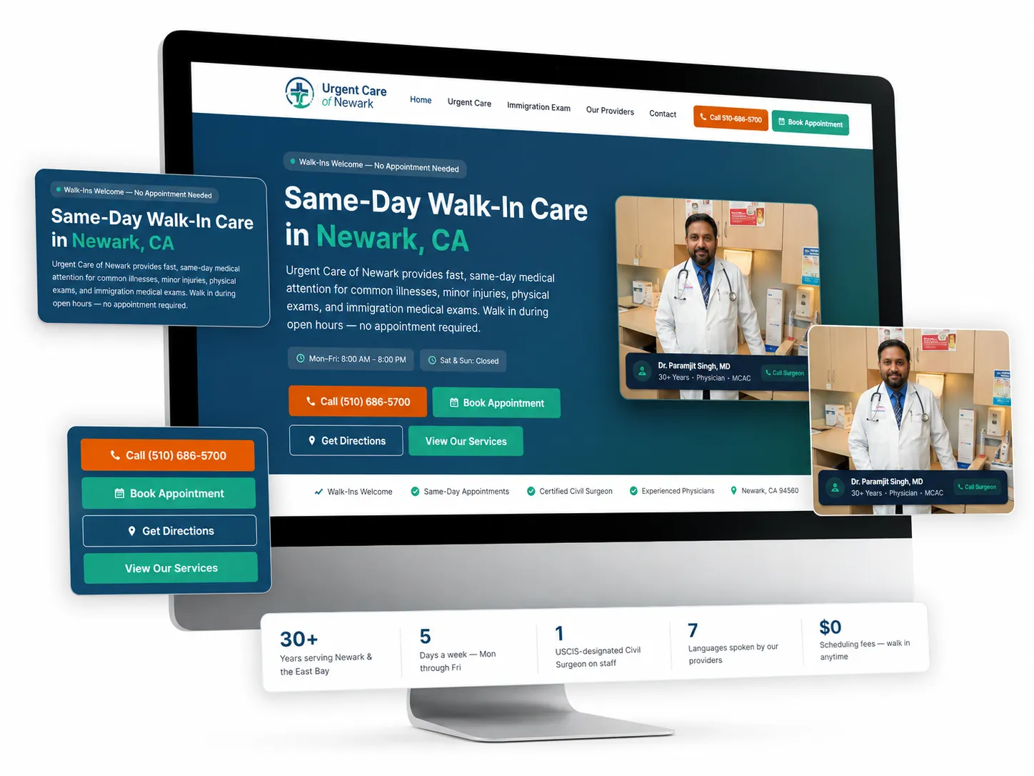 Urgent Care of Newark AI-optimized medical services website
