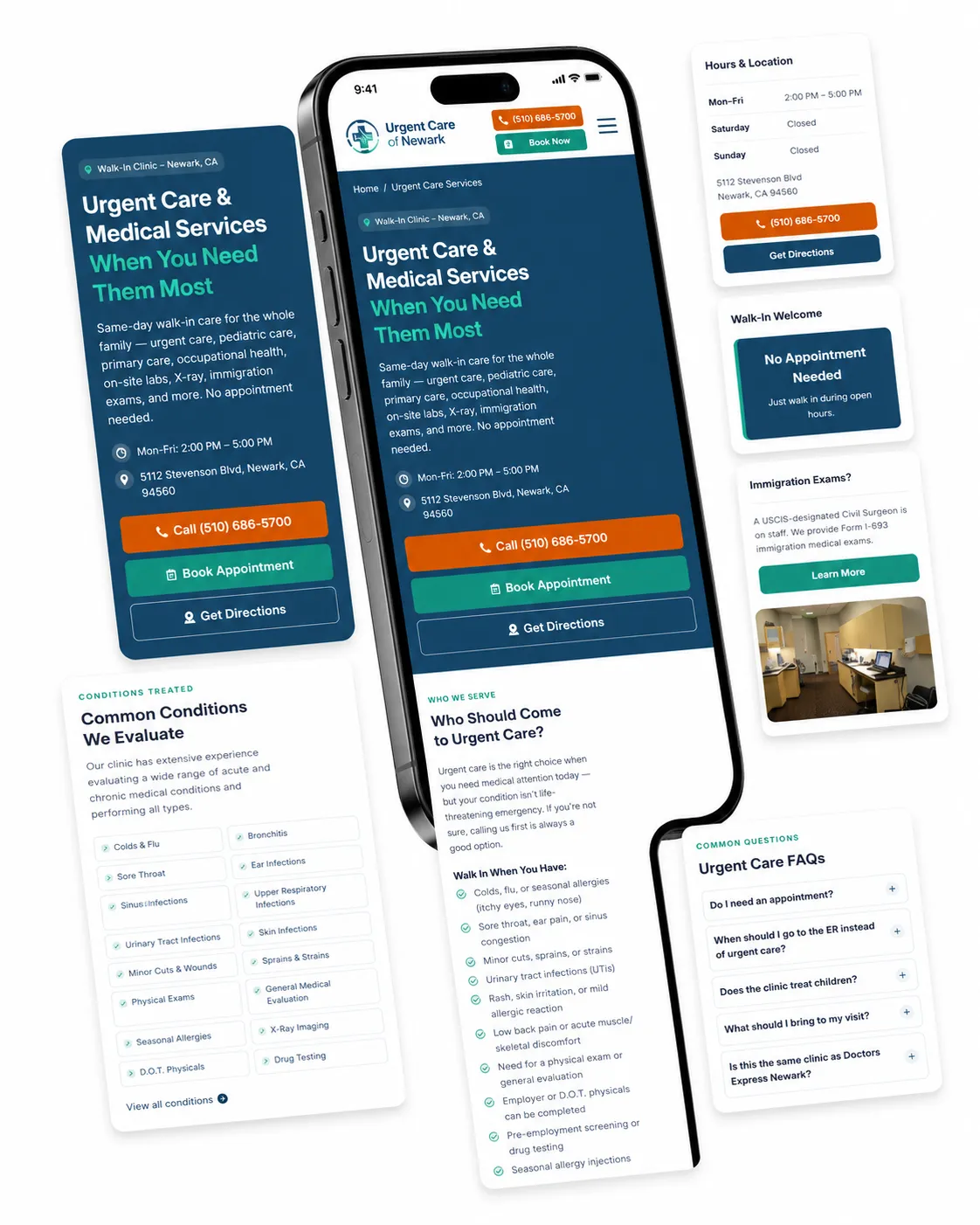 Urgent Care of Newark mobile website design